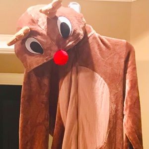 THE COOLEST RUDOLPH THE RED NOSED REINDEER JUMPSUIT / PJ Onsie EVER!!